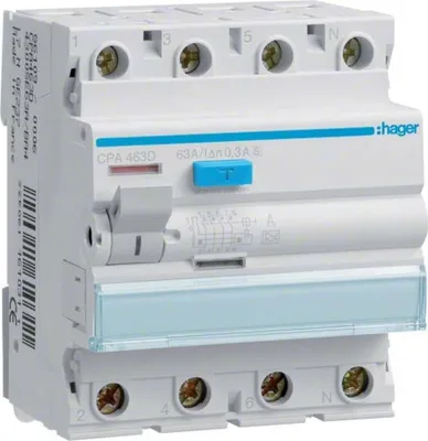 Image de Interrupteur différentielCPA463D4 pôles 6kA 63A 300mA type S (CPA463D)