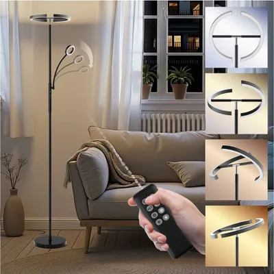 Produktbild von tectake® Deckenfluter Auralis LED, 20 W, inklusive Leselicht 7 W 31,5 x 188 cm
