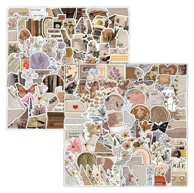Productafbeelding van Vintage Botanische Sticker Set - 220 Stuks voor Scrapbooking en Journaling