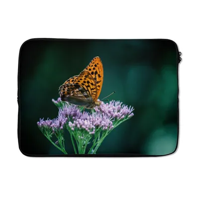 Produktbild von MuchoWow® Laptop Hülle 13 Zoll Blumen - Schmetterling - Porträt Laptoptasche - Laptophülle - Sleeve - Rundumschutz