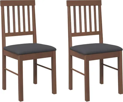 Image de vidaXL Chaises de salle à manger avec coussins 2 pcs. Marron Bois massif Hévéa
