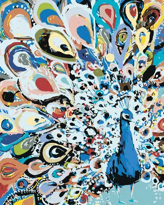 Produktbild von Zuty - Malen nach Zahlen - GEMALTER PFAU II, 40x50 cm, ohne Keilrahmen