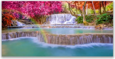Produktbild von Tulup Leinwand-Bilder 140x70 Wandbild Canvas Kunstdruck Wasserfall Natur