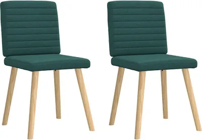 Image de Chaises à manger lot de 2 vert foncé tissu
