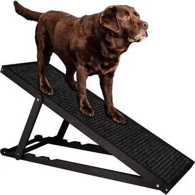 Image de Rampe en bois antidérapante noire pour chiens et chats