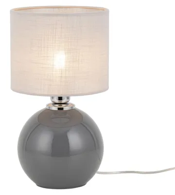 Produktbild von Tischleuchte Glas Stoff Ø 20 cm 36 cm Grau E27 rund Modern Tischlampe