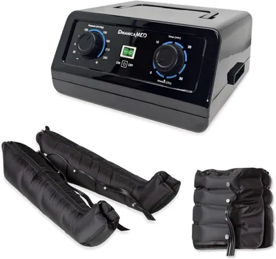 Immagine prodotto di Dinamicamed Premium 4.0 Manuale Compact Pressoterapia Linfodrenaggio Professionale con 4 camere d'aria e 2 Gambali, Fascia addominale