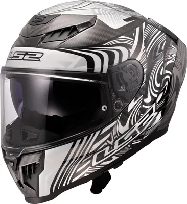 Image de LS2 FF807 Dragon Enthum Carbon Helm, carbone/weiß, L (59/60)