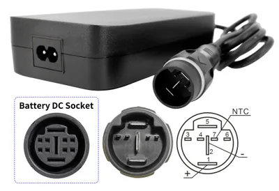 Obrázek produktu pro Nabíječka PowerSmart 42 V 4 A pro 36V Li-Ion akumulátory elektrických kol Yamaha, s 7kolíkovou výstupní zástrčkou a odpovídajícím protokolem