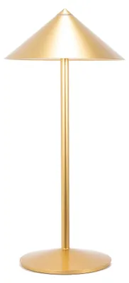 Imagen del producto de Lámpara de mesa LED recargable Zafferano Pina L Escritorio - 6 W, IP65, regulador táctil, cabezal magnético, diseño moderno para interiores y exteriores - Dorado