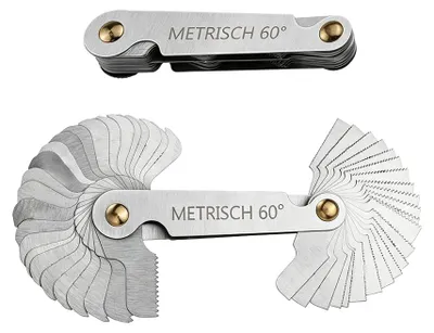 Gewindelehre 52-tlg. Edelstahl metrisch 60° und Zoll 55°