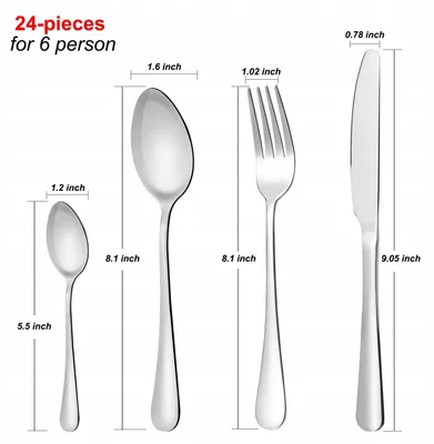 Produktbild von Besteck SIlber 24-teiliges Besteckset Edelstahl Silber