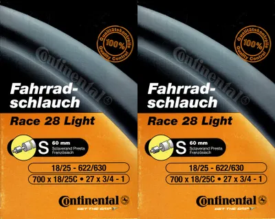 Produktbild von 2x Continental Race 28 Light (700C) Schlauch 28 Zoll SV (18/25-622/630) SV 60mm
