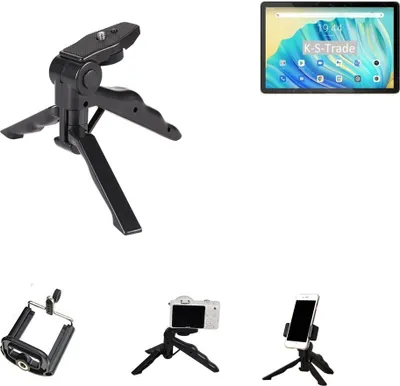 Produktbild von K-S-Trade Stativ Tisch-Ständer Dreibein Handy-Stativ Ständer kompatibel mit Blackview Tab 10 Mini-Stativ Smartphone Tripod Handy-Stativ aus Plastik