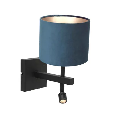 Obrázok produktu pre Steinhauer - nástenná lampa - Stang - čierna - kov zamat - posteľná lampa - LED_E27 - 8208ZW