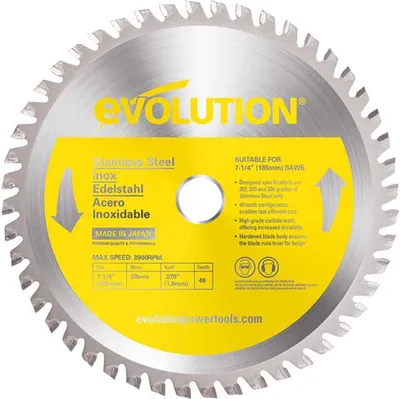 Image de Lame de scie TCT Widia pour découper l'acier inoxydable, modèle Evolution, 180 mm, 48 dents, pour tronçonneuses