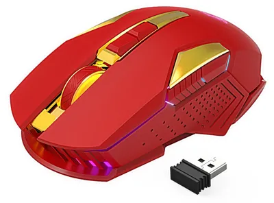 Image de Souris de jeu sans fil MAGIC-REFINER, modèle X18-G502, 2,4 G, souris pour ordinateur, clics silencieux avec récepteur USB, capteur optique 2400 DPI, 7 lumières RGB, batterie rechargeable avec une autonomie extrêmement longue, pour PC/Mac