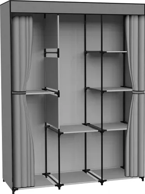 Image de Armoire en tissu avec 8 étagères CELINA anthracite
