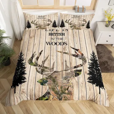 Productafbeelding van Beddengoedset 135x200 cm, hertenmotief, meerkleurig, microvezel