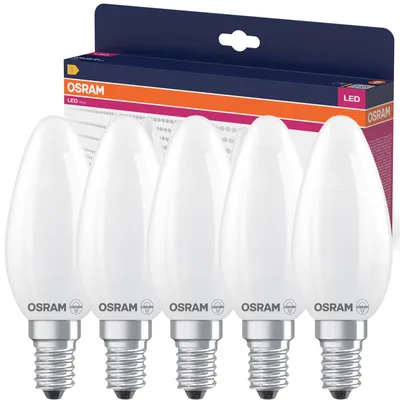 Produktbild von 6x LED-Lampe E14, "Świeczka" B35, 4,2W = 40W, 470lm, 2700K (warmweiß), 300°, Classic, Osram, KI-generiertes Bild