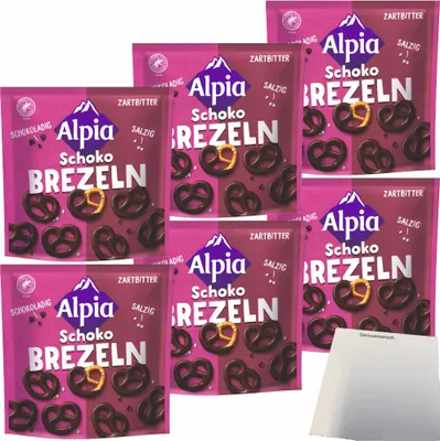 Produktbild von Alpia Schoko Brezeln Zartbitter 6er Pack (6X140g Beutel) + usy Block