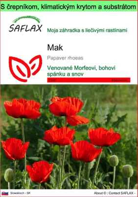 Obrázok produktu pre SAFLAX Garden to go - mak - Papaver rhoeas - 27000 Semená - S črepníkom, klimatickým vekom a pestovateľským substrátom