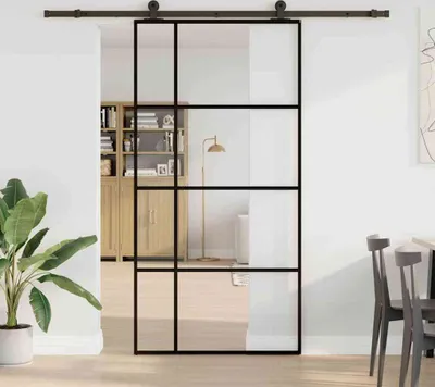 Immagine prodotto di Porta Scorrevole con Ferramenta 102,5x205cm Vetro ESG Alluminio