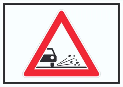 Produktbild von Schild Achtung Splitt Schotter Symbol A1 Rückseite selbstklebend