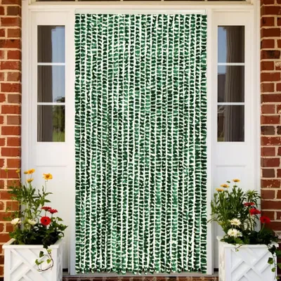 Produktbild von The Living Store Insektenschutz-Vorhang Grün und Weiß 100x220 cm Chenille
