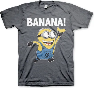Produktbild von Minions - Banana! T-Shirt - Large - Dark-Heather