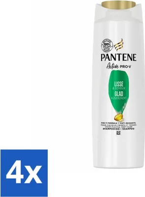Obrázek produktu pro Pantene - Šampon - Smooth & Silky - Vyživuje a posiluje - Pro kudrnaté vlasy - 225 ml - Cenově výhodné balení - 4 kusy