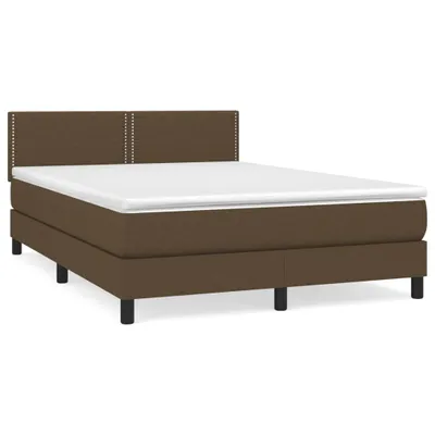 Produktbild von Boxspringbett mit Matratze Dunkelbraun 140x200 cm Stoff
