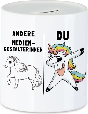 Produktbild von Andere Mediengestalterinnen Du Spardose  Pferd Einhorn Humor Lustig Unicorn Geschenk Apotheke