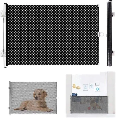 Immagine prodotto di Recinto per cani, recinzione per cani, box, pieghevole, per la sicurezza dei piccoli animali, rete di protezione, altezza 40 cm, lunghezza da aperto 125 cm, nero