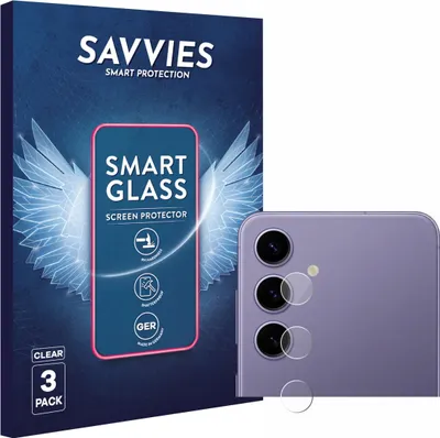 Produktbild von 3x Savvies Schutzglas Folie für Samsung Galaxy S24 (NUR Kameraschutz) 9H Panzer Schutzfolie Glas Displayschutz klar transparent