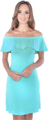 Produktbild von Damen Sommerkleid Off-Shoulder Trägerlos; Mintgrün L/XL