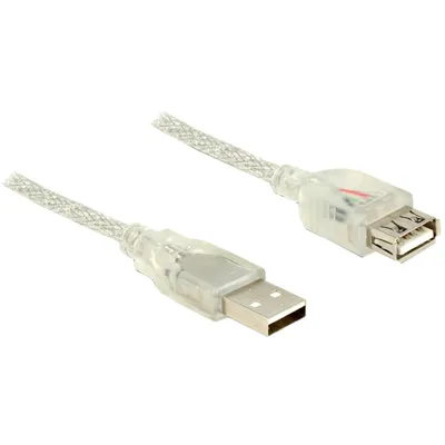 Produktbild von Delock - USB-Verlängerungskabel - USB (W) zu USB (M) - USB 2.0 - 50 cm - durchsichtig