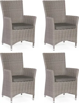 Produktbild von Sonnenpartner 4x Garten-Sessel Ikarus Aluminium/Polyrattan stone-grey Gartenstuhl