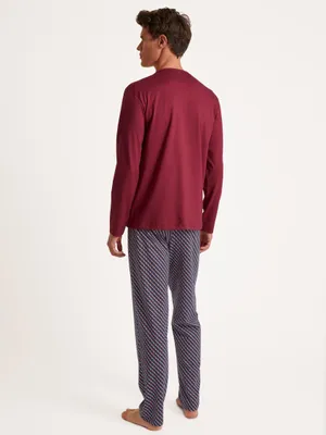 Produktbild von Calida Herren Pyjama-Set langärmlig aus Single Jersey, locker geschnitten, gemustert