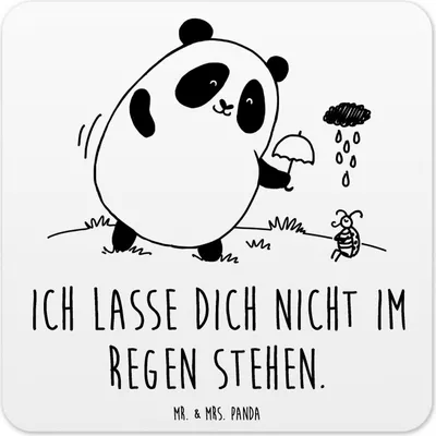 Produktbild von Mr. & Mrs. Panda Tassenuntersetzer Panda Zusammenhalt 6er Set - Weiß - Geschenk, Tischuntersetzer, Untersetzer für Gläser, Getränke-Untersetzer, Coaster, Glas-Untersetzer