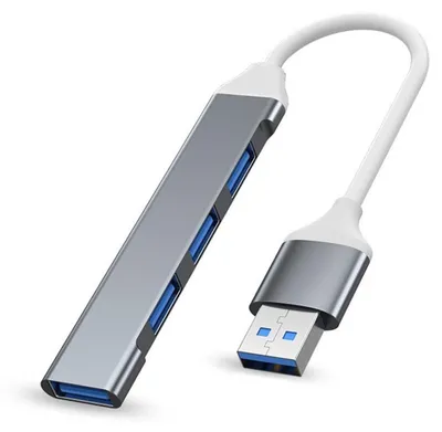 Image de Hub USB 3.0 4 en 1 : 1 port USB 3.0 et 3 ports USB 2.0