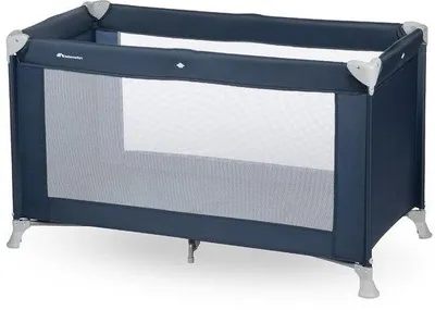 Immagine prodotto di Lettino da viaggio per bambini, blu navy, con borsa da trasporto inclusa, regolabile in altezza, con materasso incluso, per bambini dalla nascita fino a 3 anni (fino a 15 kg)