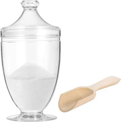 Produktbild von Salzbehälter 950 ml – Transparentes Acryl – Luftdichter Deckel – Für die Aufbewahrung von Badesalz und Snacks