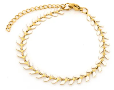 Produktbild von Vintageparts Armband Edelstahl PVD Gold Ähren-Design 21cm