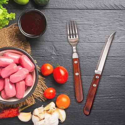 Produktbild von Vleesbesteckset von 12 - rostfreies Stahl - mit Messern und Gabeln