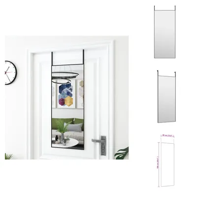 Zdjęcie produktu dla vidaXL Lustro do drzwi czarne 40x100 cm szkło i aluminium - Lustro