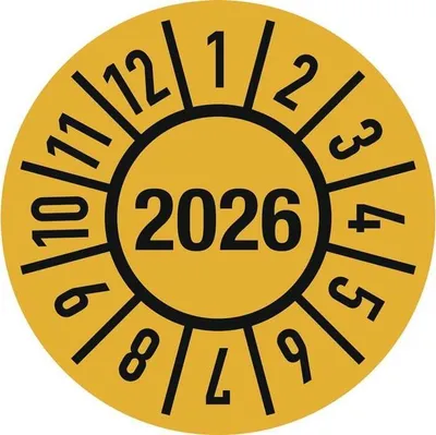 Produktbild von Einjahresprüfplakette D.15mm J.2026 m.Monaten Folie