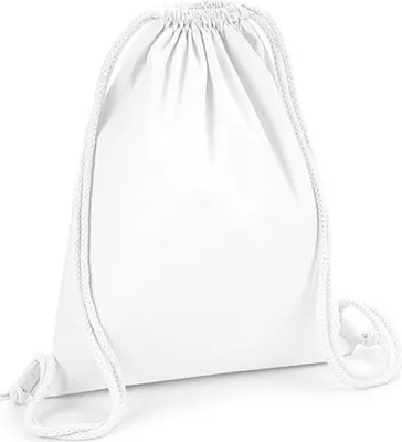 Image de Westford Mill W260 | Sac de gym Organic Premium Coton, 37 x 46 cm - Couleur : White - Taille : 37 x 46 cm