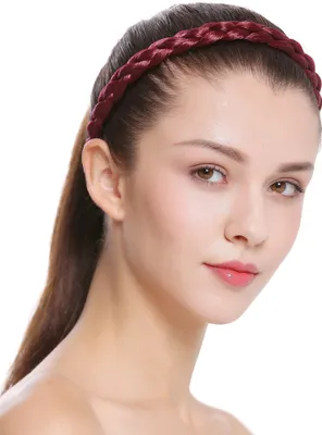 Produktbild von WIG ME UP Geflochtenes Haarband Granatrot CXT-006-120