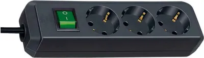 Produktbild von Brennenstuhl Eco-Line Steckdosenleiste mit Schalter 3-fach schwarz 3m H05VV-F 3G1,5, 1152300400